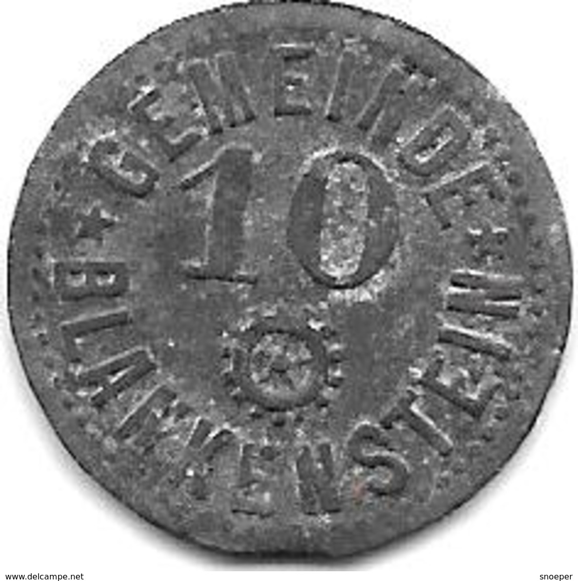 *notgeld   Blankenstein 10 Pfennig  ND 19,5 Mm Zn   1599.3 - Andere & Zonder Classificatie