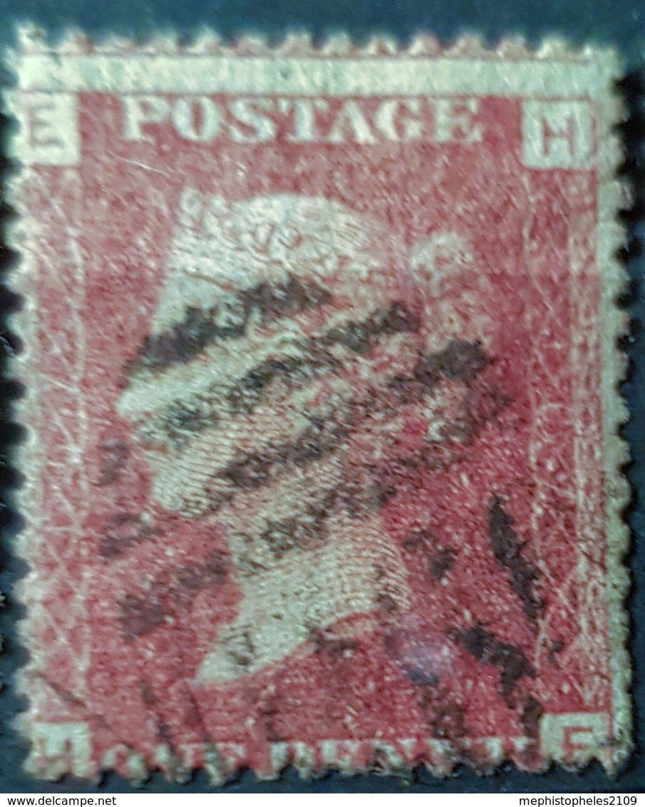 GREAT BRITAIN - Canceled Penny Red - Plate 167 - Sc# 33, SG# 43 - Queen Victoria 1p - Used Stamps