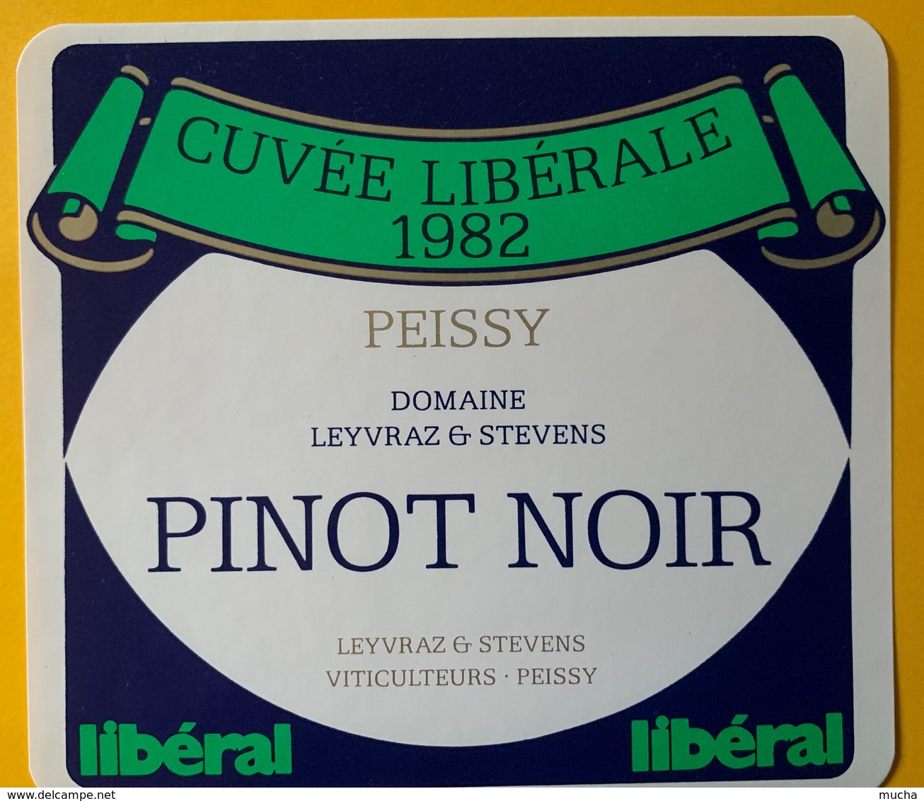 11429 -  Cuvée Libérale 1982 Pinot Noir De Peissy  Suisse Pour Parti Libéral - Politique (passée Et Récente)