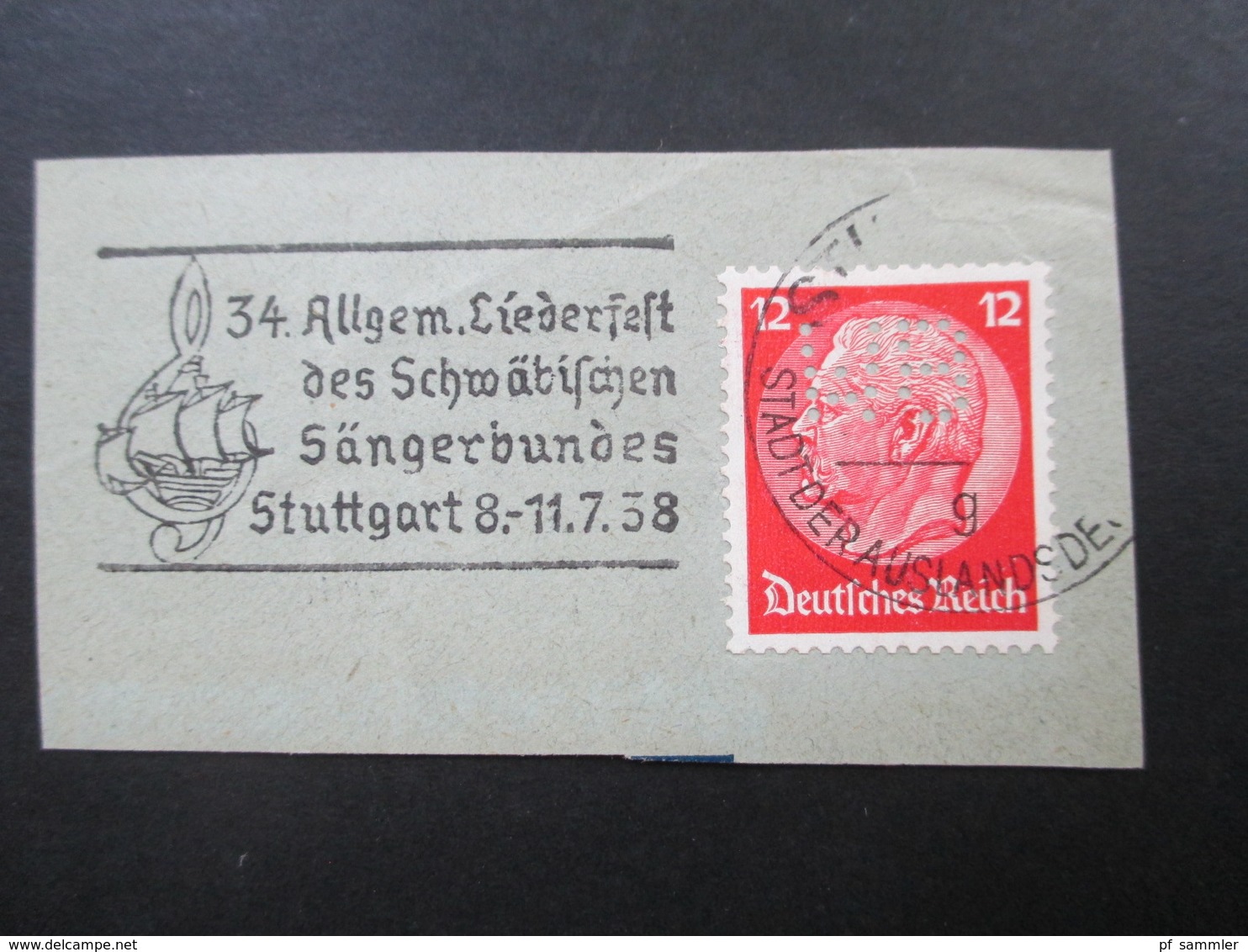 DR 1931 Und 38 Briefstücke Marken Mit Perfin / Firmenlochung 1x WS Und 2x OP Maschinenstempel Stuttgart / München - Used Stamps