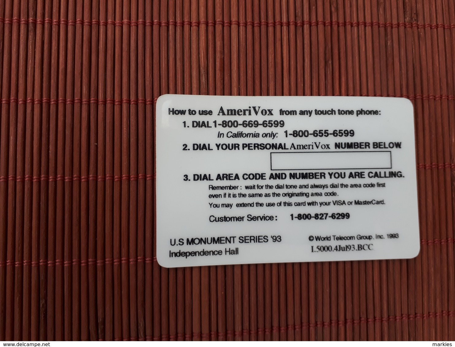 Prepaidcard Amerivox New Demo 2 Scans  Scans - Amerivox