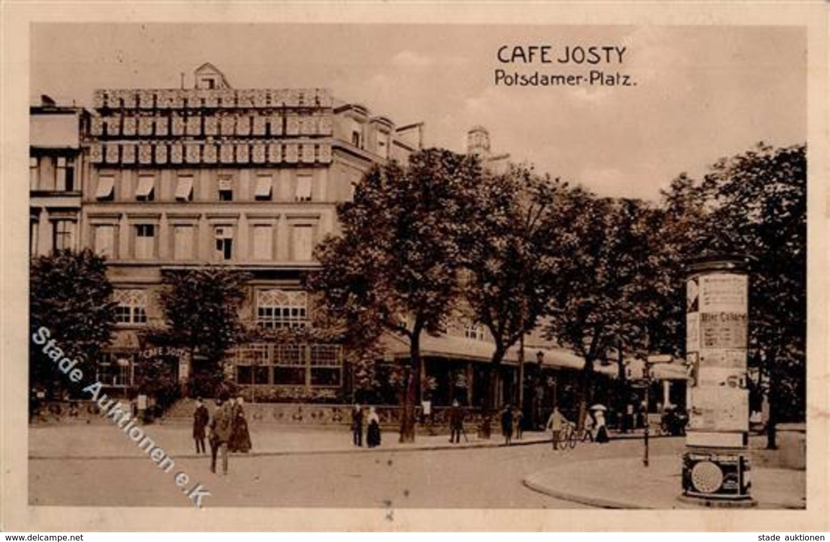 Berlin Mitte (1000) Cafe Josty Litfaßsäule I-II (Marke Entfernt) - Sonstige & Ohne Zuordnung