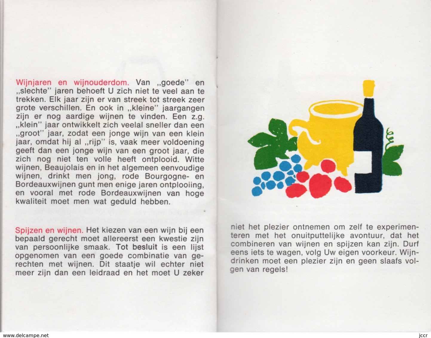 Wijn wenken (Soupçon de vin) - Tekst Wina Born Grafische verzorging Frans Mettes - vers 1965