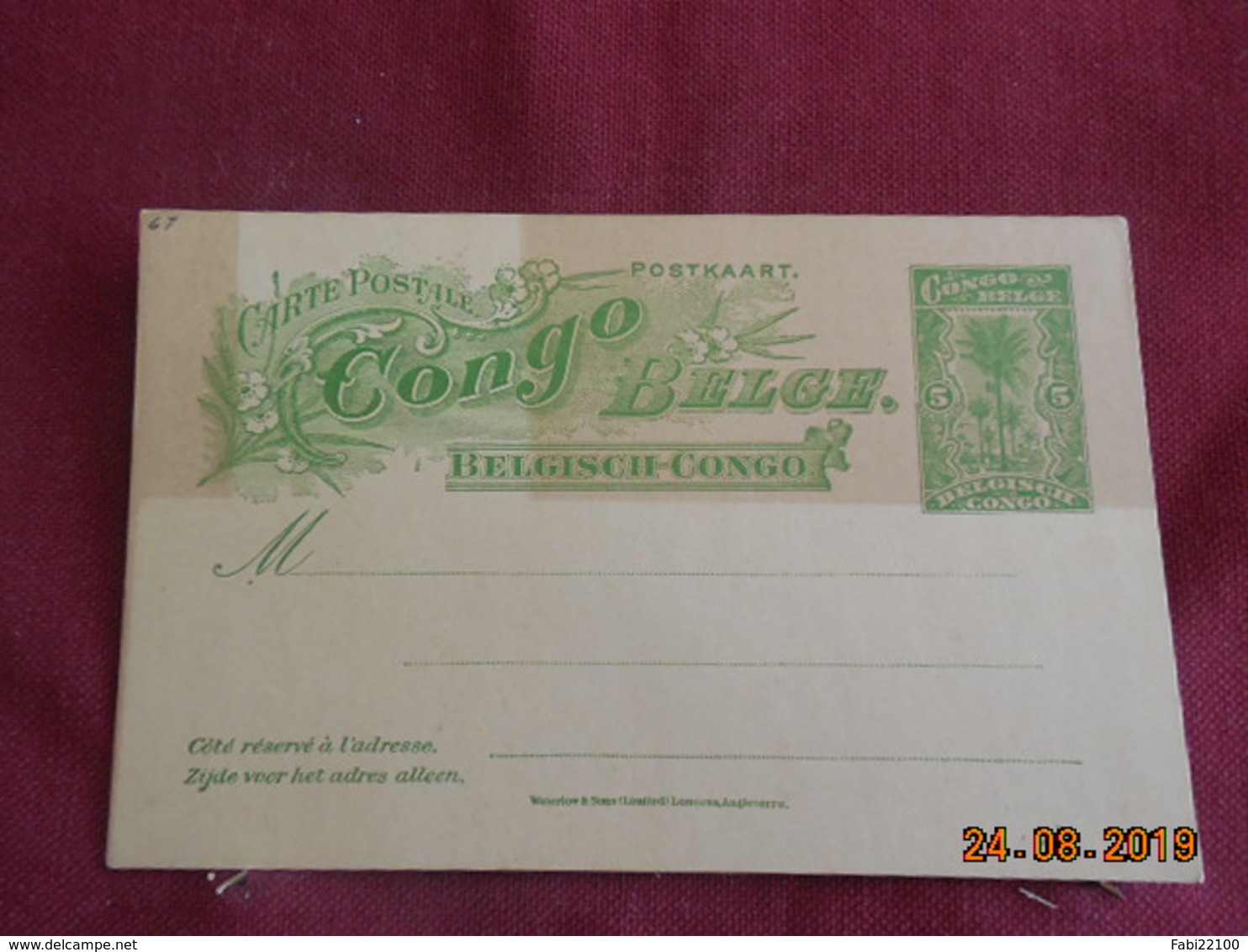 Entier Postal Du Congo Belge - Briefe U. Dokumente