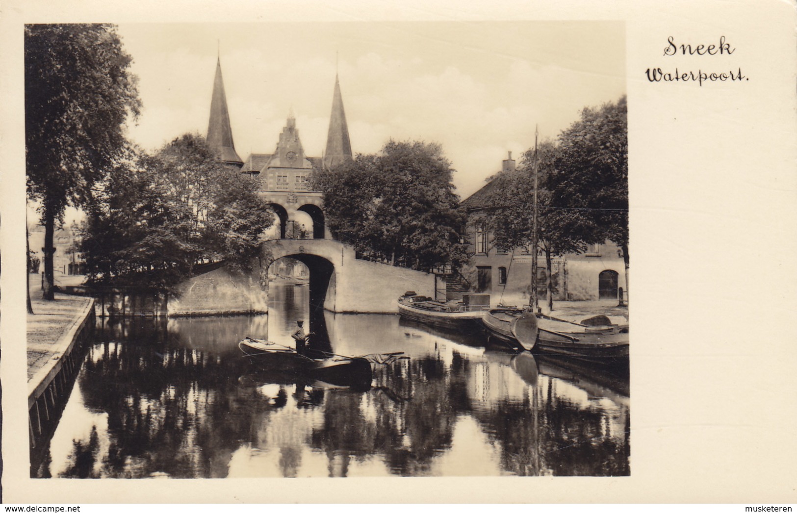 Netherlands PPC Sneek Waterpoort Bridge Brücke Pont Van Der Meulen Echte Real Photo Véritable (2 Scans) - Sneek