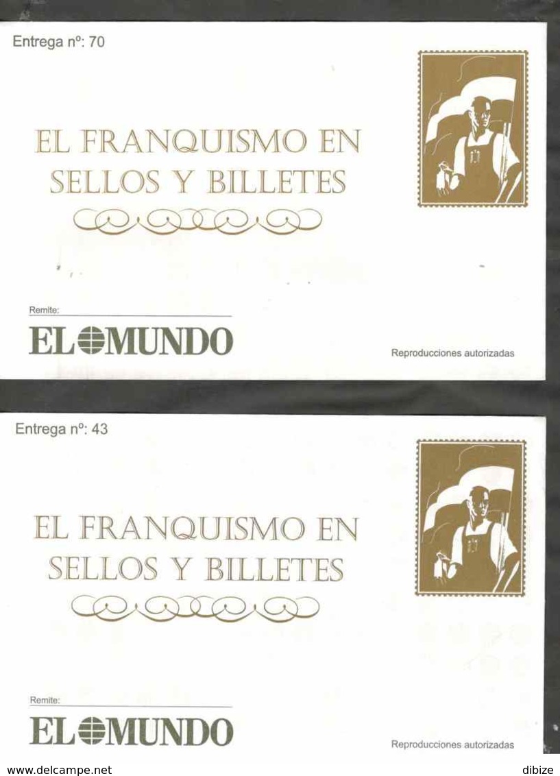 España. El Franquismo En Sellos Y Billetes. 6 Entregas. El Mundo. N° 28-34-35-42-43-70. Reproduccion - Proeven & Herdrukken