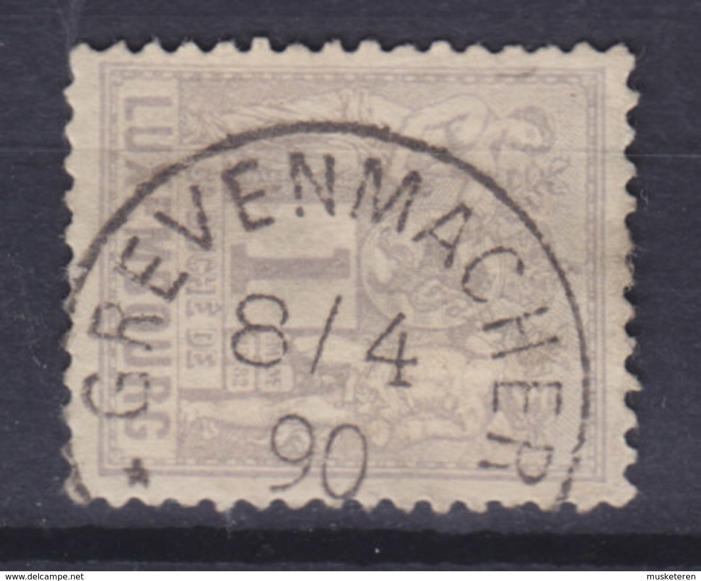 Luxembourg 1882 Mi. 45 D    10c. Allegorie Perf. 12½ Deluxe GREVENMACHER 1890 Cancel !! - 1882 Allegory