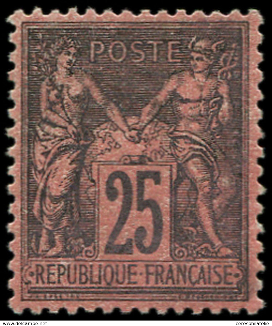 * TYPE SAGE - 91   25c. Noir Sur Rouge, Très Bien Centré, TB. C - 1876-1878 Sage (Typ I)