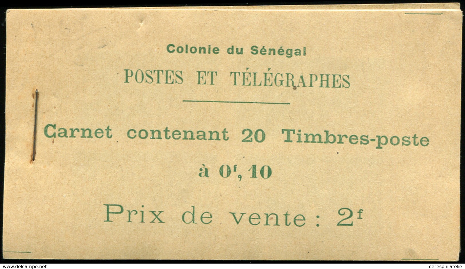 SENEGAL Carnet 6 : 20 T. N°73 5c. Vert-jaune Et Vert, TB - Otros & Sin Clasificación