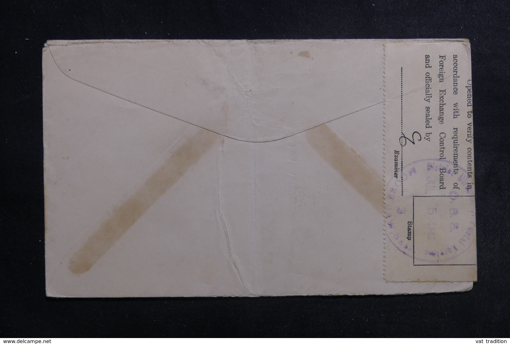 CANADA - Enveloppe De Mossbank Pour Les Etats Unis En 1941 Avec Contrôle Postal - L 41242 - Cartas & Documentos