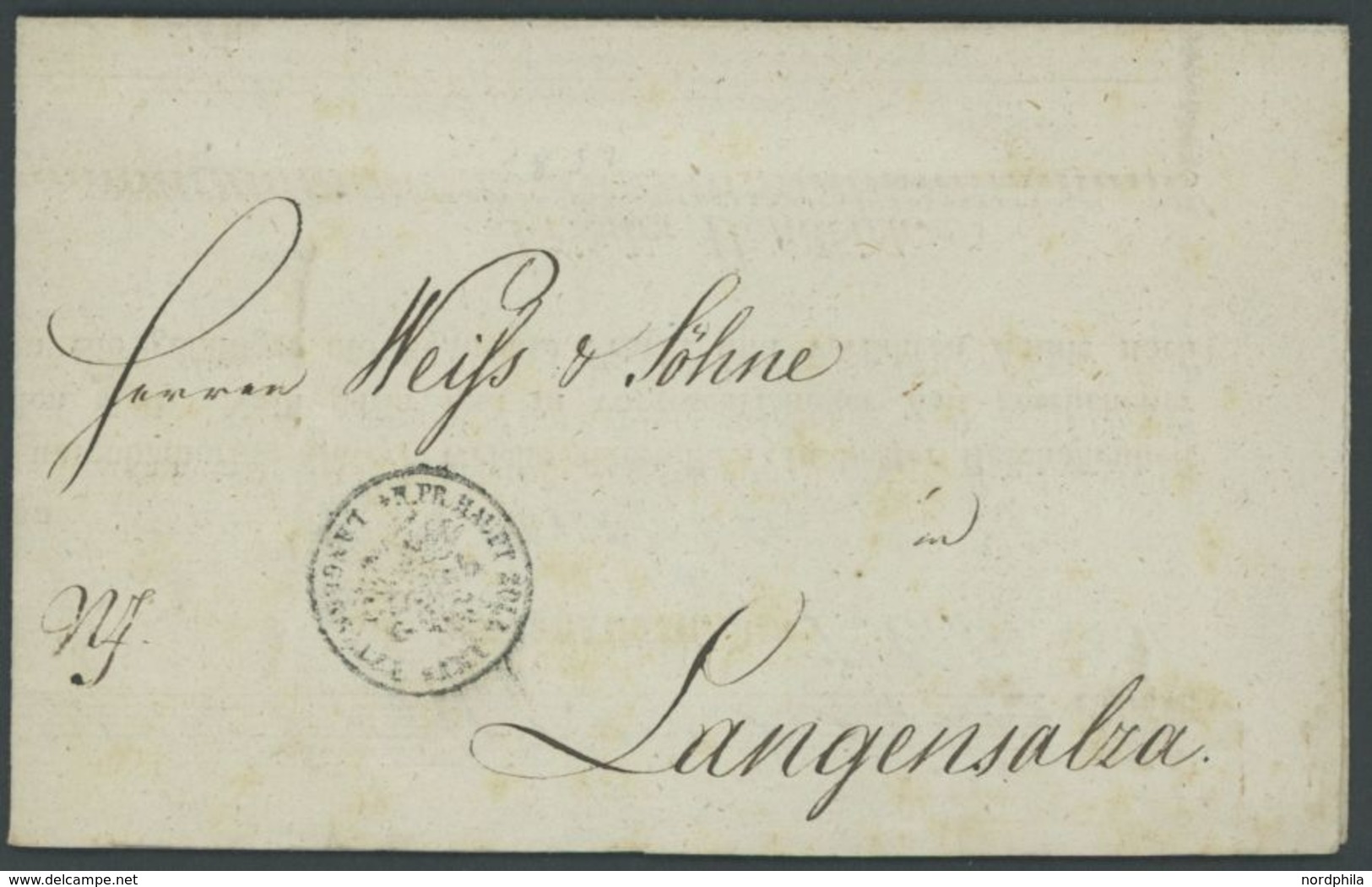 1831, Dekorativer Fuhrmannsbrief Von NORDHAUSEN Nach Langensalza, Mit Zollstempel, Pracht -> Automatically Generated Tra - Vorphilatelie