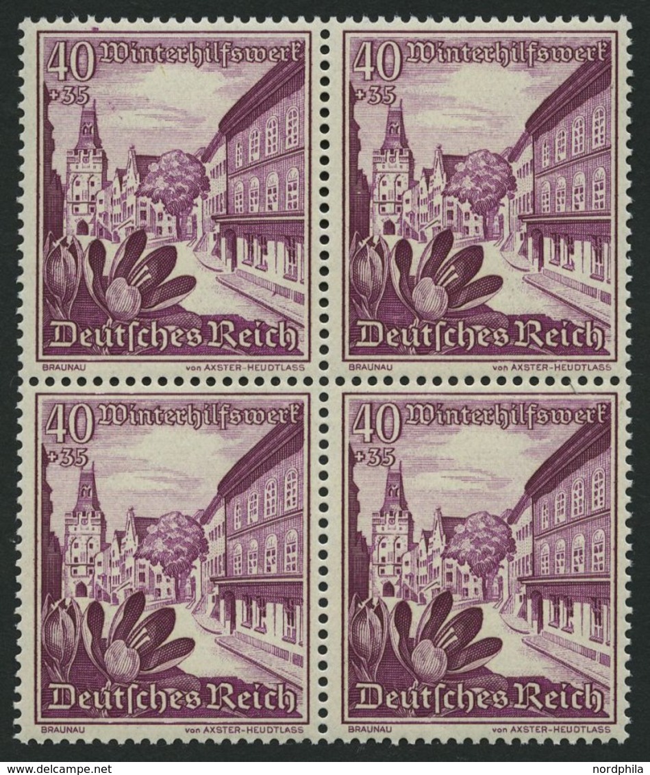 Dt. Reich 683 VB **, 1938, 40 Pf. Ostmarklandschaften Im Viererblock, Pracht, Mi. 160.- - Sonstige & Ohne Zuordnung