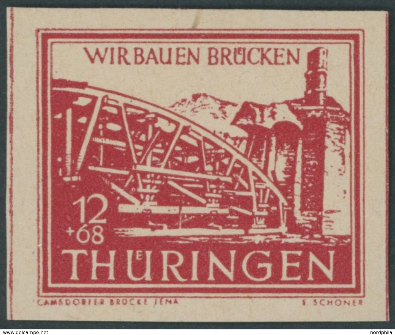 1946, 12 Pf. Rot Wiederaufbau, Postfrisch, Pracht, Gepr. Dr. Jasch, Mi. 60.- -> Automatically Generated Translation: 194 - Sonstige & Ohne Zuordnung