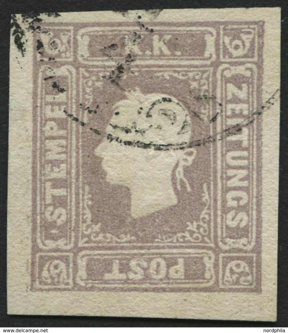 ÖSTERREICH 17 O, 1858, 1.05 Kr. Lila, Leichte Bugspur Sonst Pracht, Mi. 400.- - Gebraucht