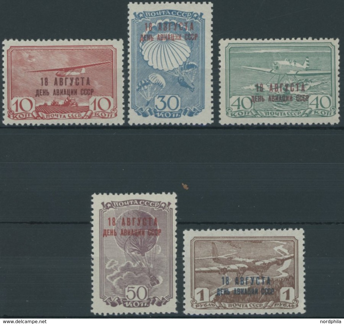 SOWJETUNION 709-13 **, 1939, Tag Der Luftfahrt, Postfrisch, üblich Gezähnter Prachtsatz, Mi. 70.- - Sonstige & Ohne Zuordnung