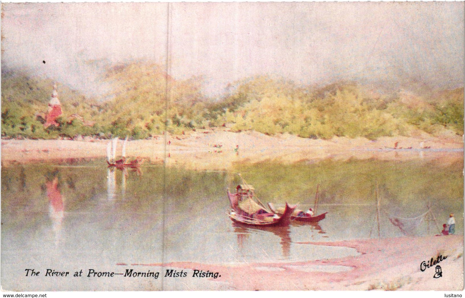 Burma - The River At Prome, Morning Mists Rising - Birmanie Birmania - Tucks Postcard ( Myanmar ) - Myanmar (Burma)