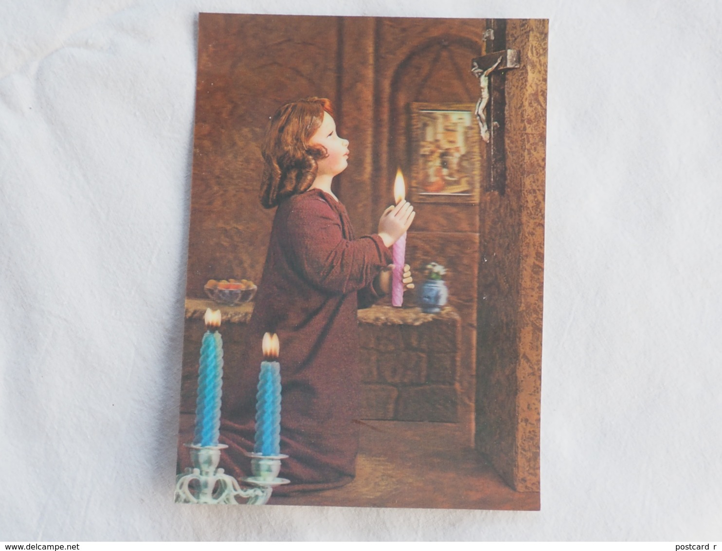 3d 3 D Lenticular Stereo Postcard Child In Prayer Toppan Japan    A 202 - Stereoskopie