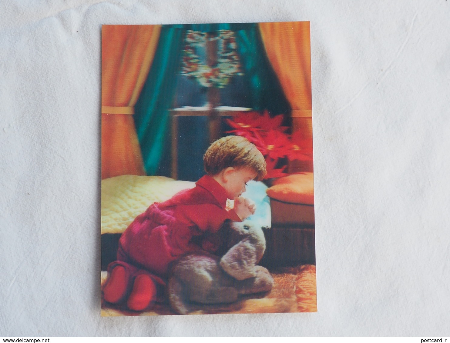 3d 3 D Lenticular Stereo Postcard Child In Prayer   A 203 - Stereoscopische Kaarten