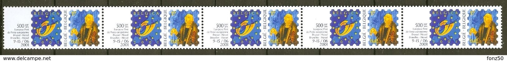 BELGIE 2001 * R 99  Strip Van 5 Met NR * Postfris Xx - Rouleaux