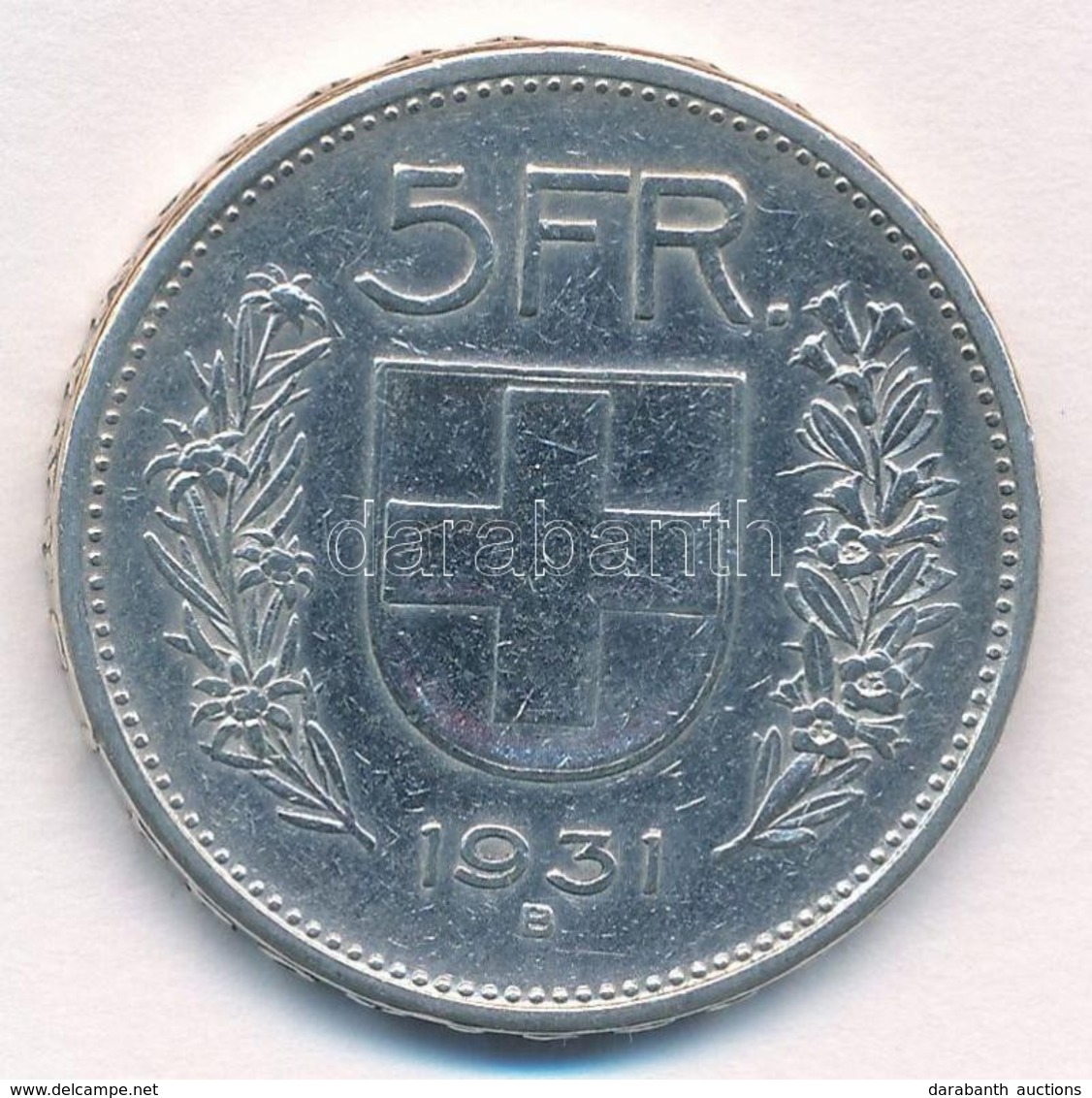 Svájc 1931B 5Fr Ag T:2
Switzerland 1931B 5 Francs Ag C:XF
Krause KM#40 - Zonder Classificatie