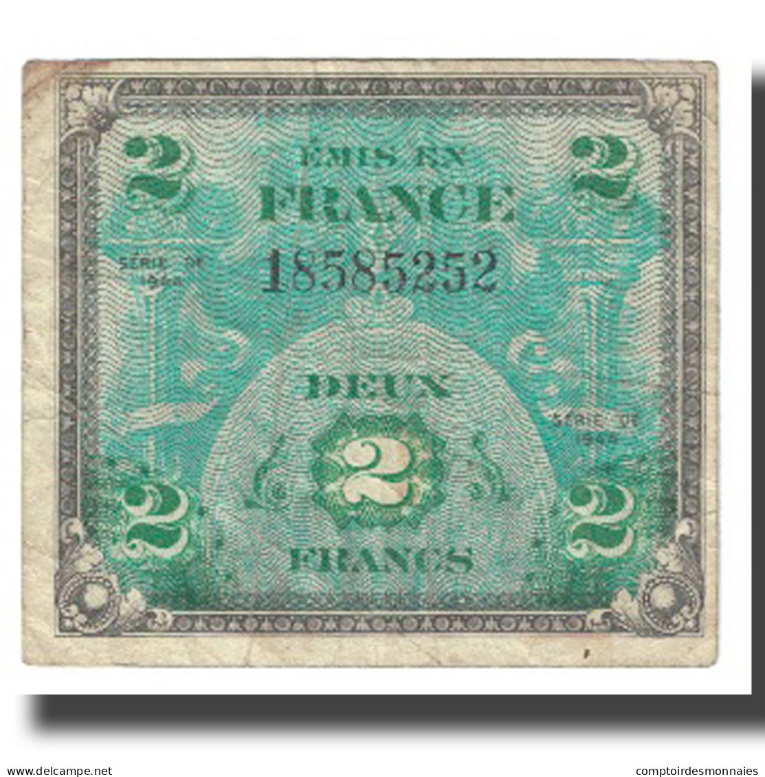 France, 2 Francs, 1944, TB, Fayette:16.3, KM:114a - 1944 Drapeau/France