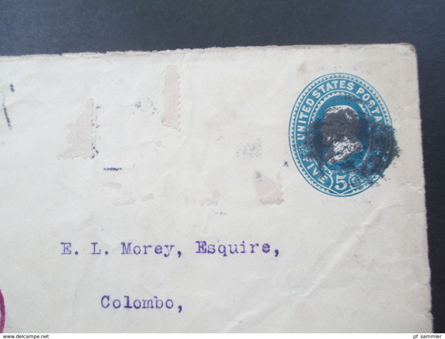 USA 1907 Registered Mail New York Exchange Und Violetter Stp. Stock Exchange Chicagi ILL. Nach Ceylon!! über London - Briefe U. Dokumente