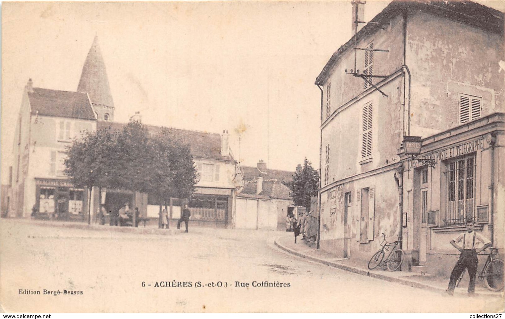 78-ACHERES- RUE COFFINNIERES (VOIR POSTE ET TELEGRAPHE ) - Acheres