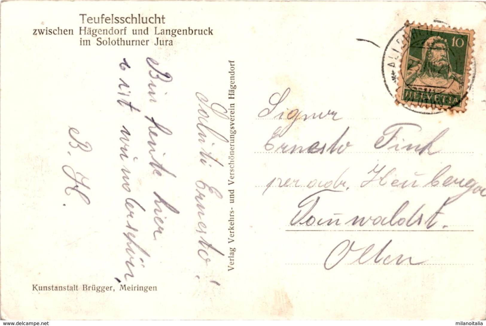 Teufelsschlucht Zwischen Hägendorf Und Langenbruck Im Solothurner Jura * 23. 1. 1921 - Hägendorf