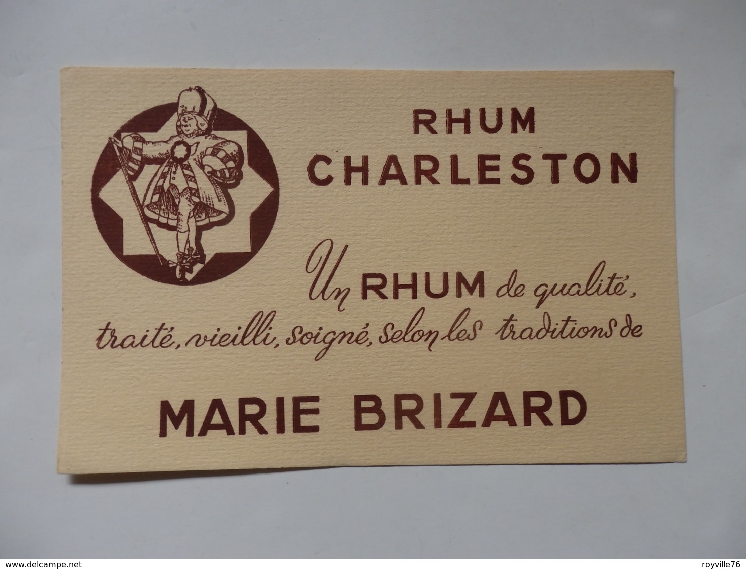 Buvard Rhum  Charleston (Un Rhum De Qualité, Traité, Soigné, Selon Les Traditions De Marie-Brizard). - R