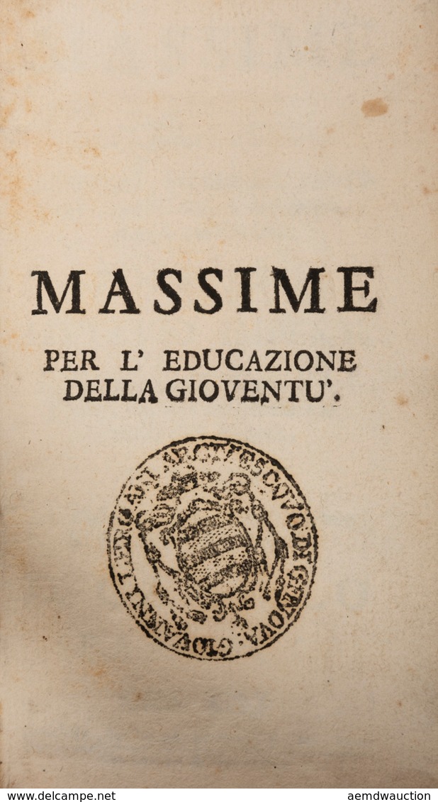 Ottavio IMBERTI - Massime Per Educazione Della Gioventu - Autres & Non Classés