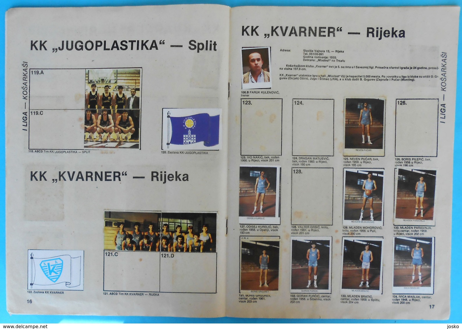 KOSARKASI I KOSARKASKI TIMOVI JUGOSLAVIJE 82-83 - Yugoslavia basketball album * basket-ball Olimpija Ljubljana Slovenia