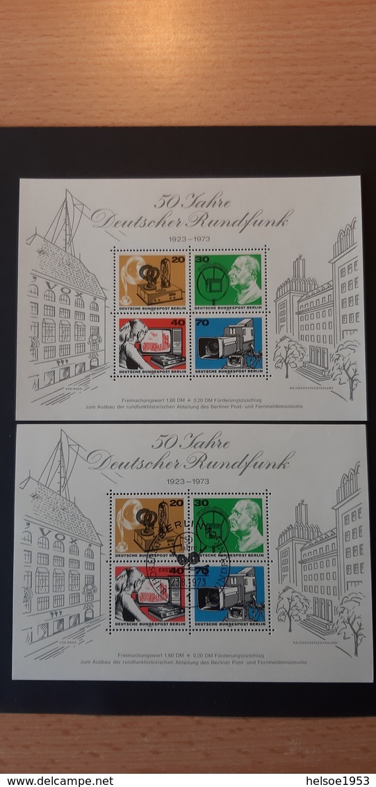 Deutschland Westberlin 1973- Block 4, 50 Jahre Deutscher Rundfunk Postfrisch Und Gebraucht FDC - Blocks & Sheetlets