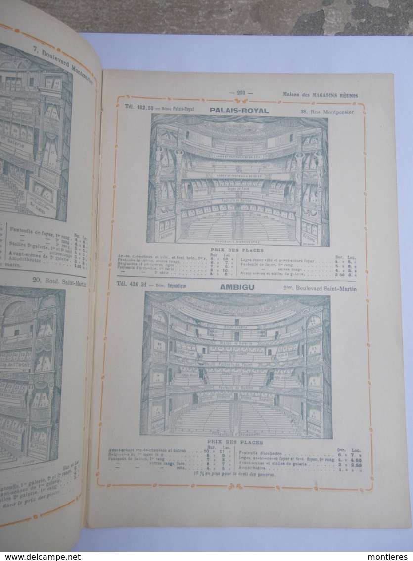 Liste Et Plans Des Salles De Théâtres De Paris Comédie Française Odéon Opéra Bouffes-Parisiens Apollo - Cabarets Bals - Andere Plannen