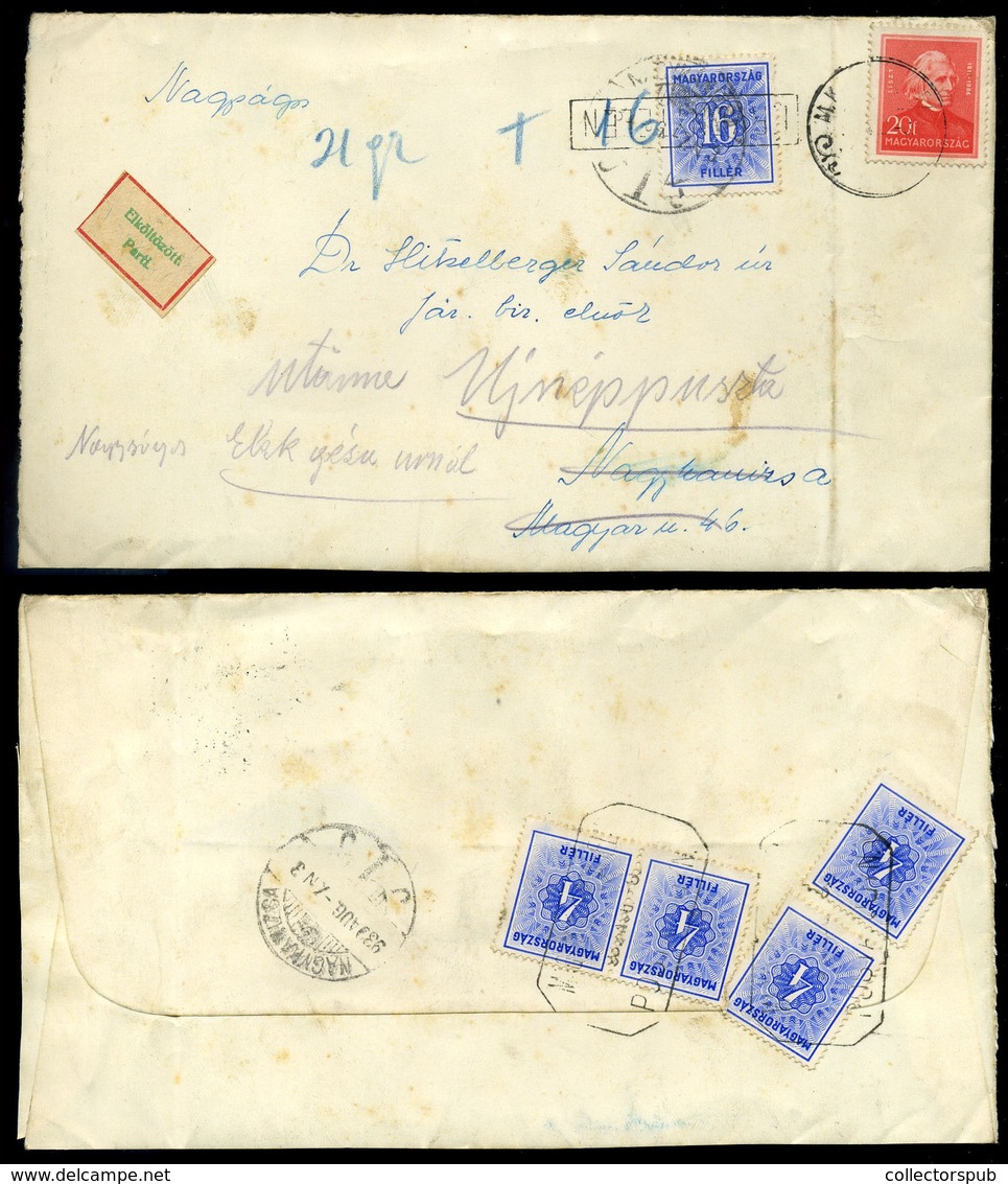 1939. Levél Arcképek 20f, , Továbbküldéssel, Kettős Portózással, Postaügynökségi Bélyegzéssel   /  Letter Portraits 20f  - Brieven En Documenten