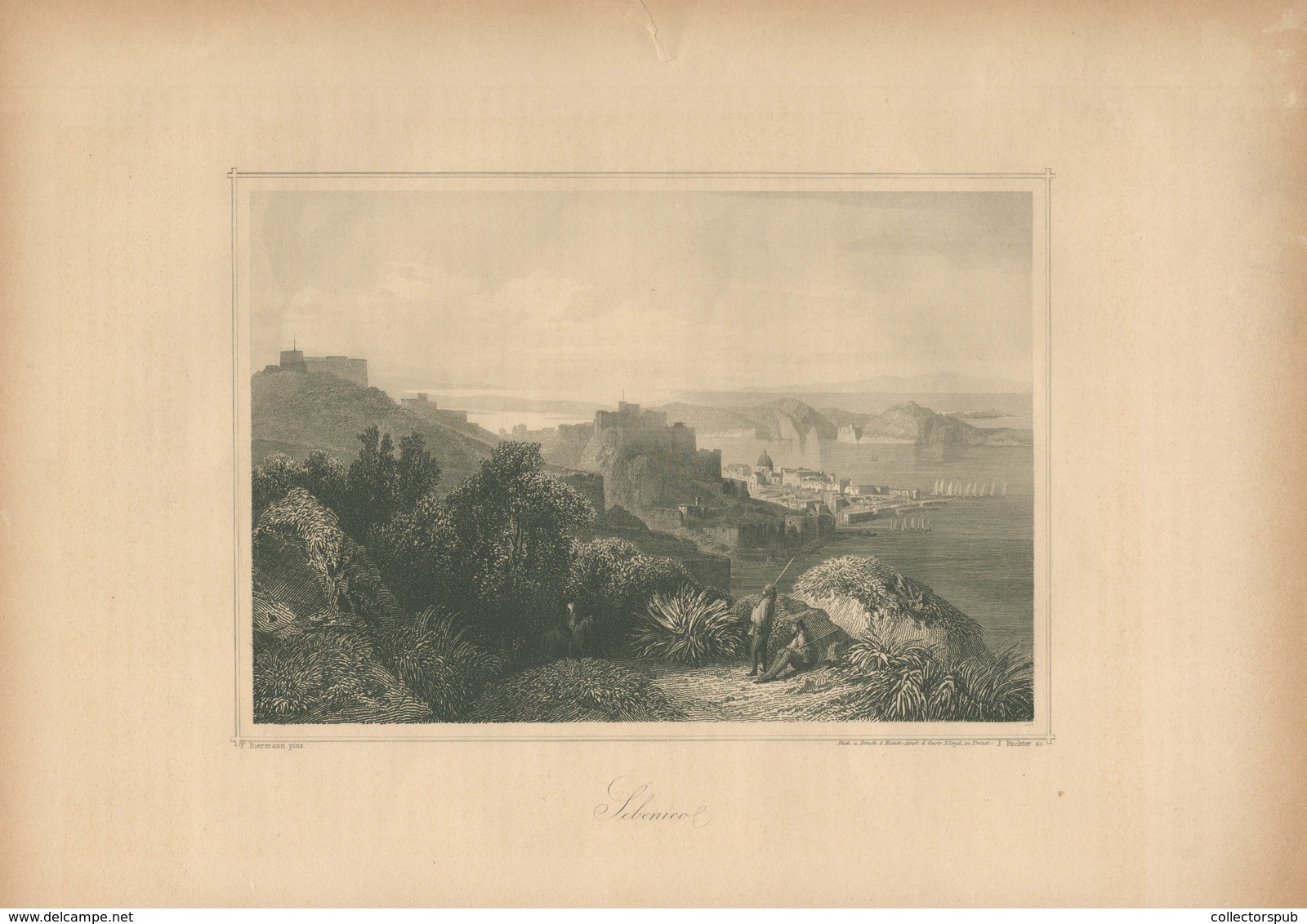 SEBENICO  Acélmetszet , Biermann  1850-60. Ca.  Képméret 19*13 Cm - Prenten & Gravure