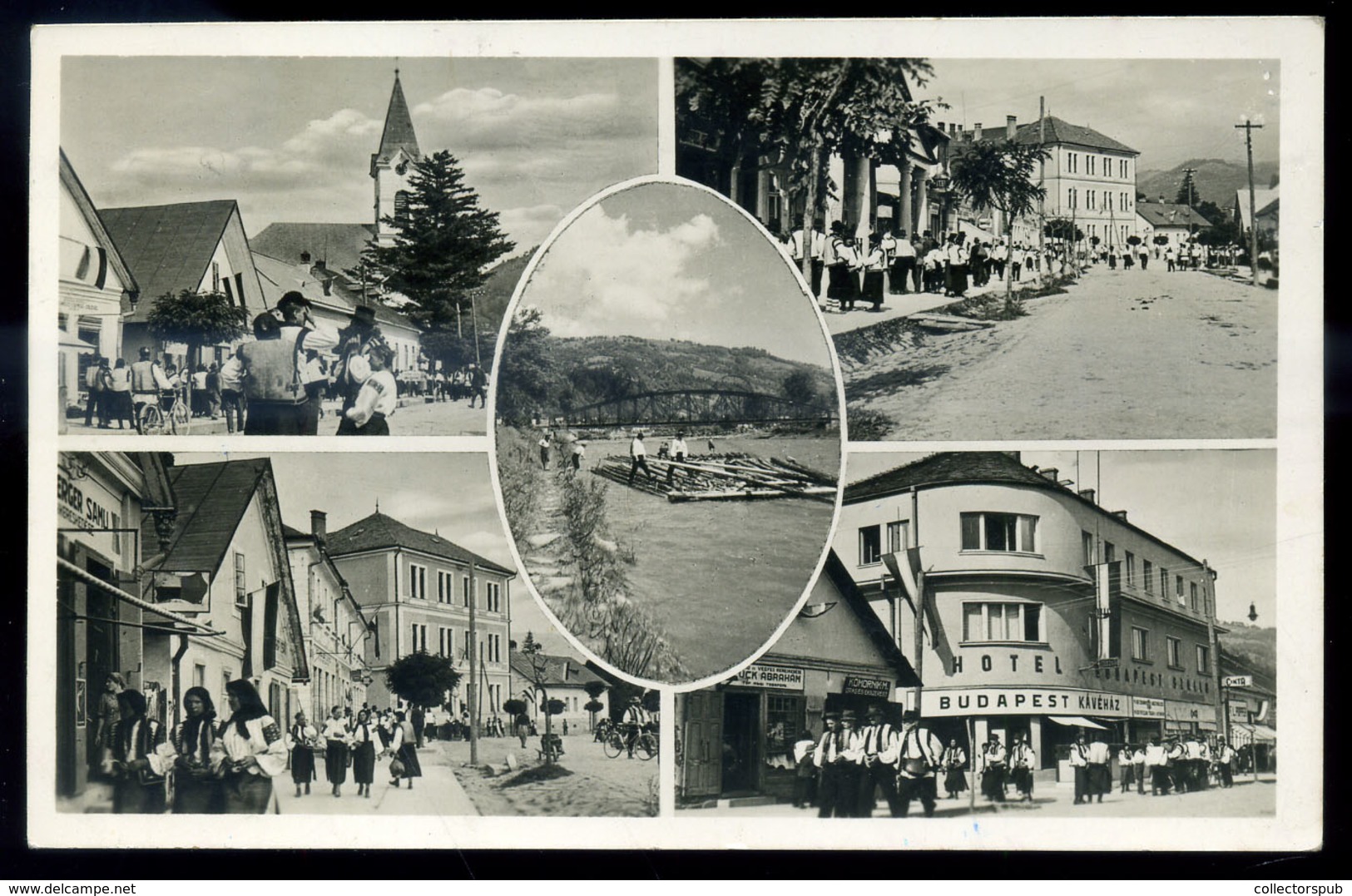 HUSZT 1943. Képeslap, Szép, Kétnyelvű, Keretes Bélyegzéssel  /  Vintage Pic. P.card Nice Bilingual Framed Pmk - Lettres & Documents