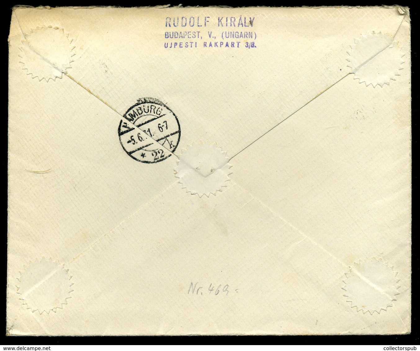 BUDAPEST 1931. Utánvételes , Ajánlott Légi Levél Repülő 2P  Hamburgba Küldve  /  COD Reg. Airmail Letter Airplane 2P To  - Brieven En Documenten