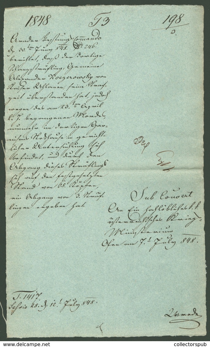 1848. SZABADSÁGHARC Érdekes iratgyűjtemény!  lásd részletes leírás  /  1848 REVOLUTION interesting document collection