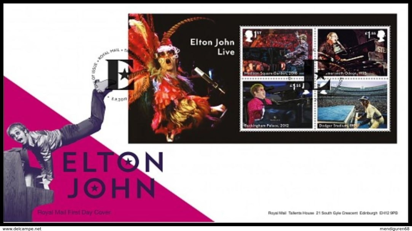 GROSSBRITANNIEN GRANDE BRETAGNE GB 2019 M/S ELTON JOHN MUSIC GIANT FDC SG MS4261 MI B4436-39 YT F4849-52 - 2011-2020 Dezimalausgaben