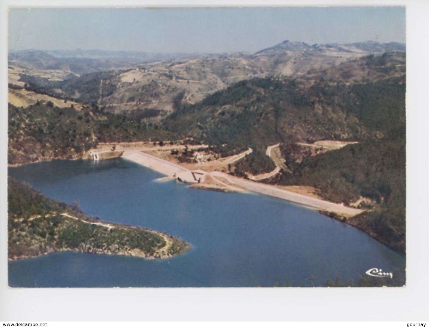 Montauroux Lac De Saint Cassien Et Le Barrage (cp Vierge N°7988 Combier) Aérienne - Montauroux