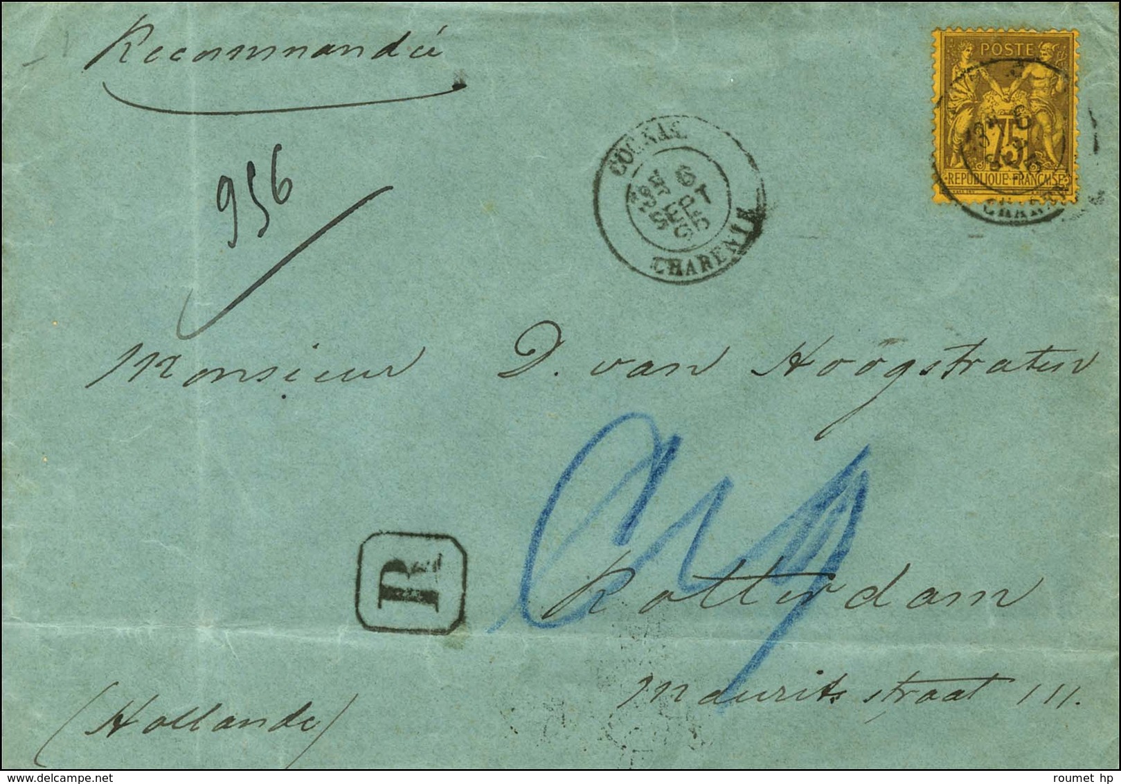 Càd T 18 COGNAC / CHARENTE / N° 99 Sur Lettre Recommandée Pour Rotterdam. 1895. - TB / SUP. - R. - 1876-1878 Sage (Type I)