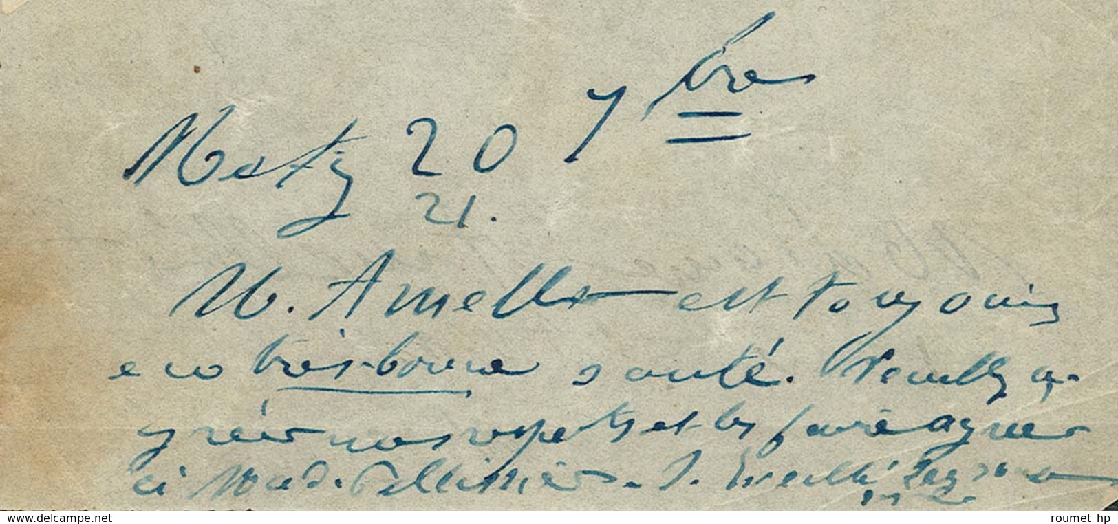 Ensemble De 5 Papillons De Metz Datés Du 19 Au 23 Septembre 1870 Non Expédiés, Leur Auteur Le Colonel Ameller Ayant été  - Krieg 1870