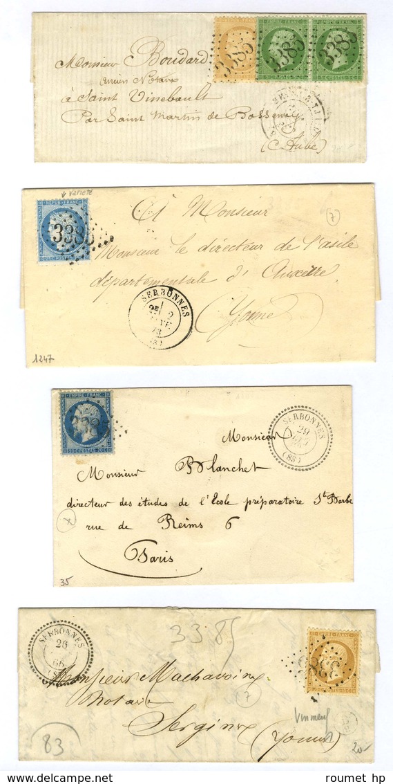 Lot De 4 Lettres De Serbonnes : GC + T 22 Et T 17. - TB. - Sonstige & Ohne Zuordnung