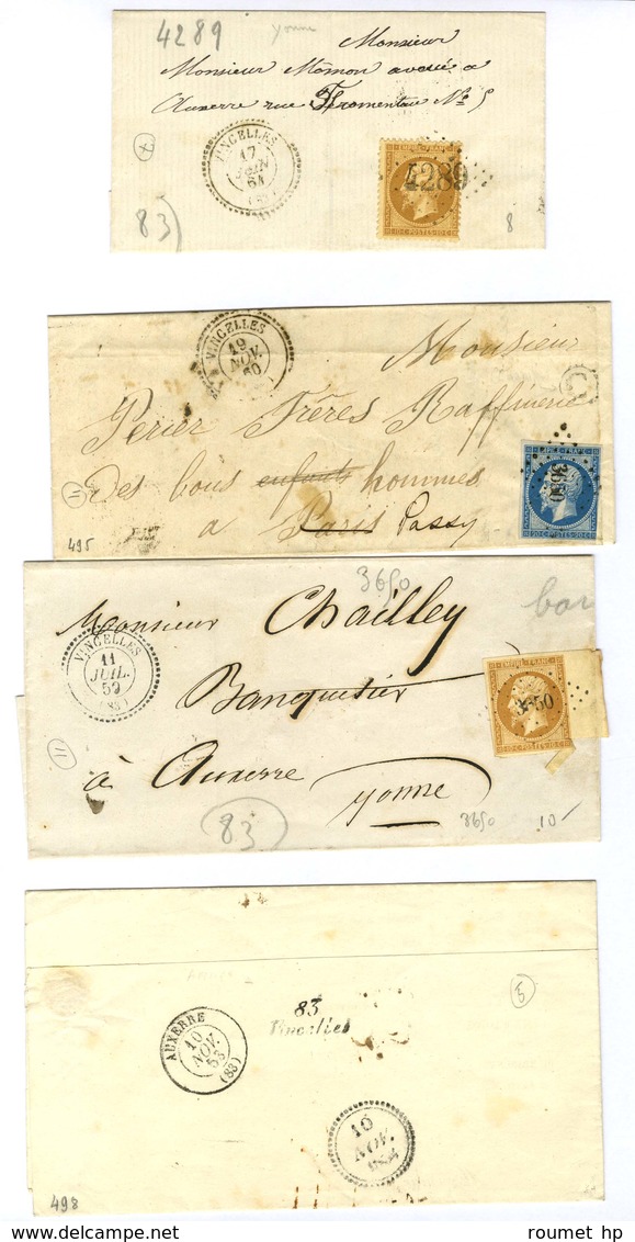 Lot De 4 Lettres De Vincelles : PC Et GC. - TB. - Other & Unclassified