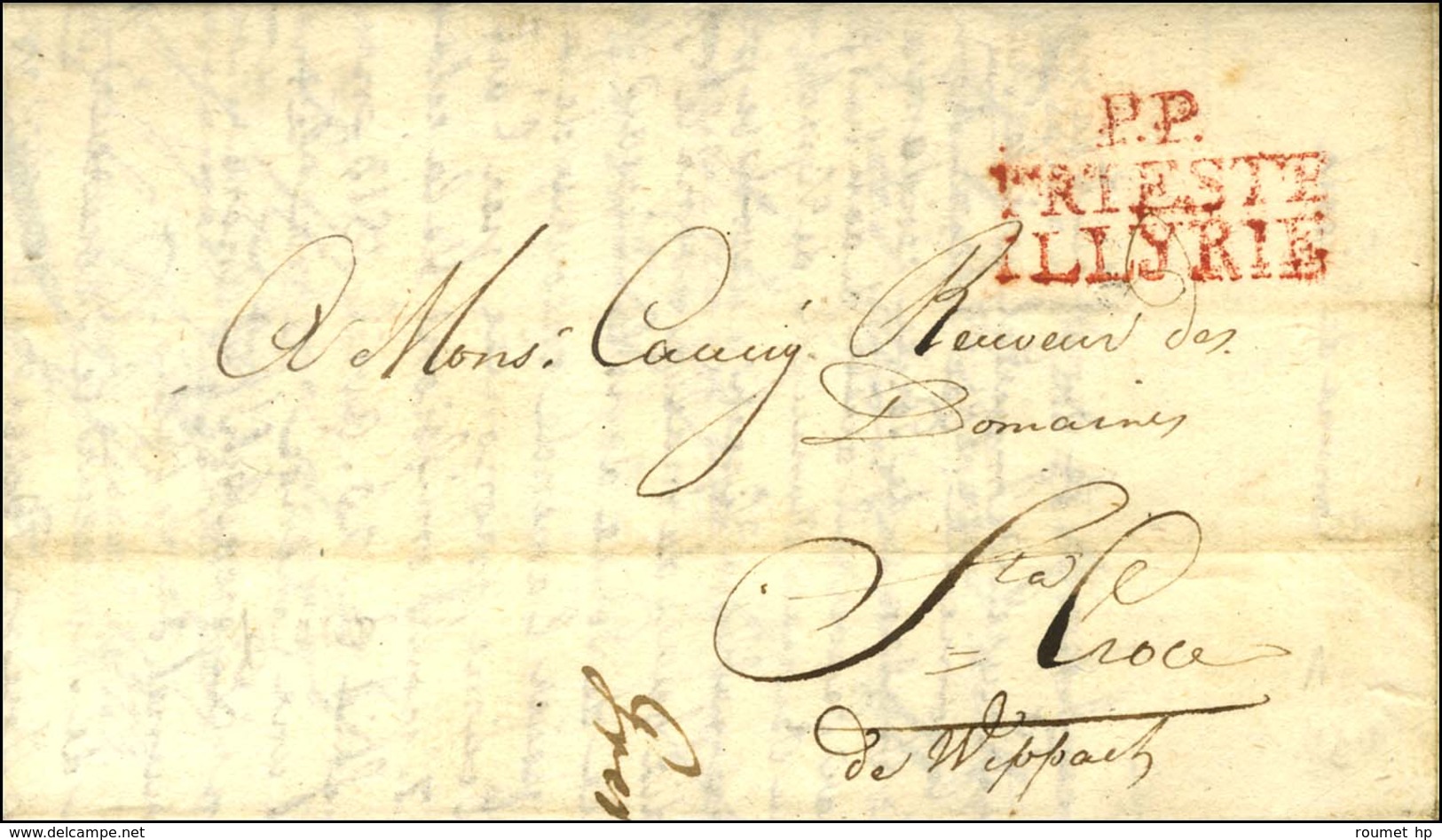 PP / TRIESTE / ILLYRIE Rouge Sur Lettre Avec Texte Daté Le 16 Juin 1813. - TB / SUP. - 1792-1815: Conquered Departments