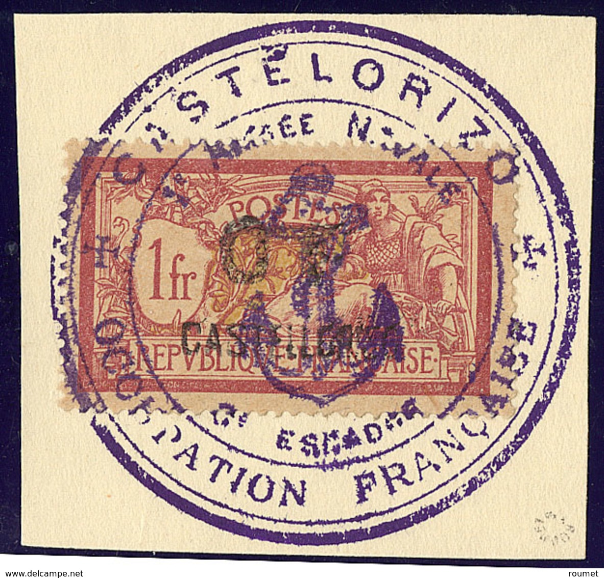 CASTELLORIZO. No 42, Obl Grand Cachet Ancre Sur Fragment. - TB - Otros & Sin Clasificación