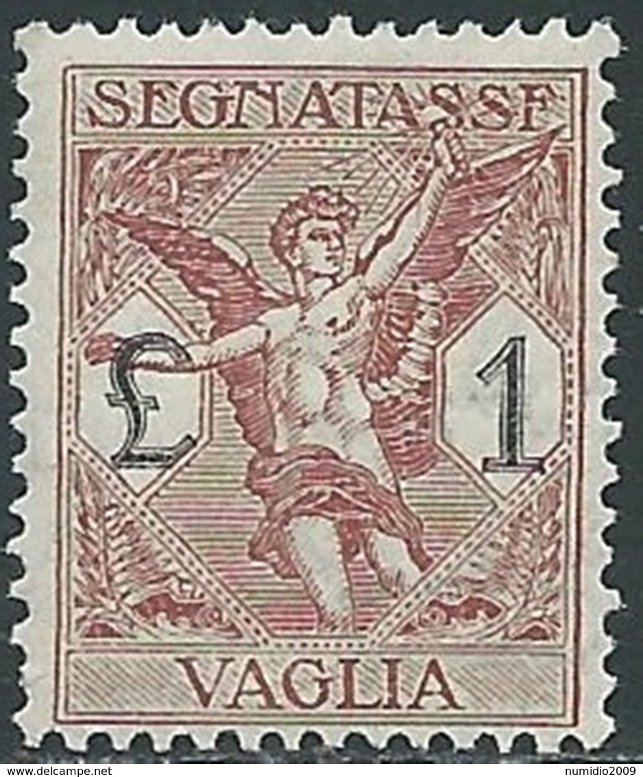 1924 REGNO SEGNATASSE PER VAGLIA 1 LIRA MNH ** - UR37-8 - Mandatsgebühr