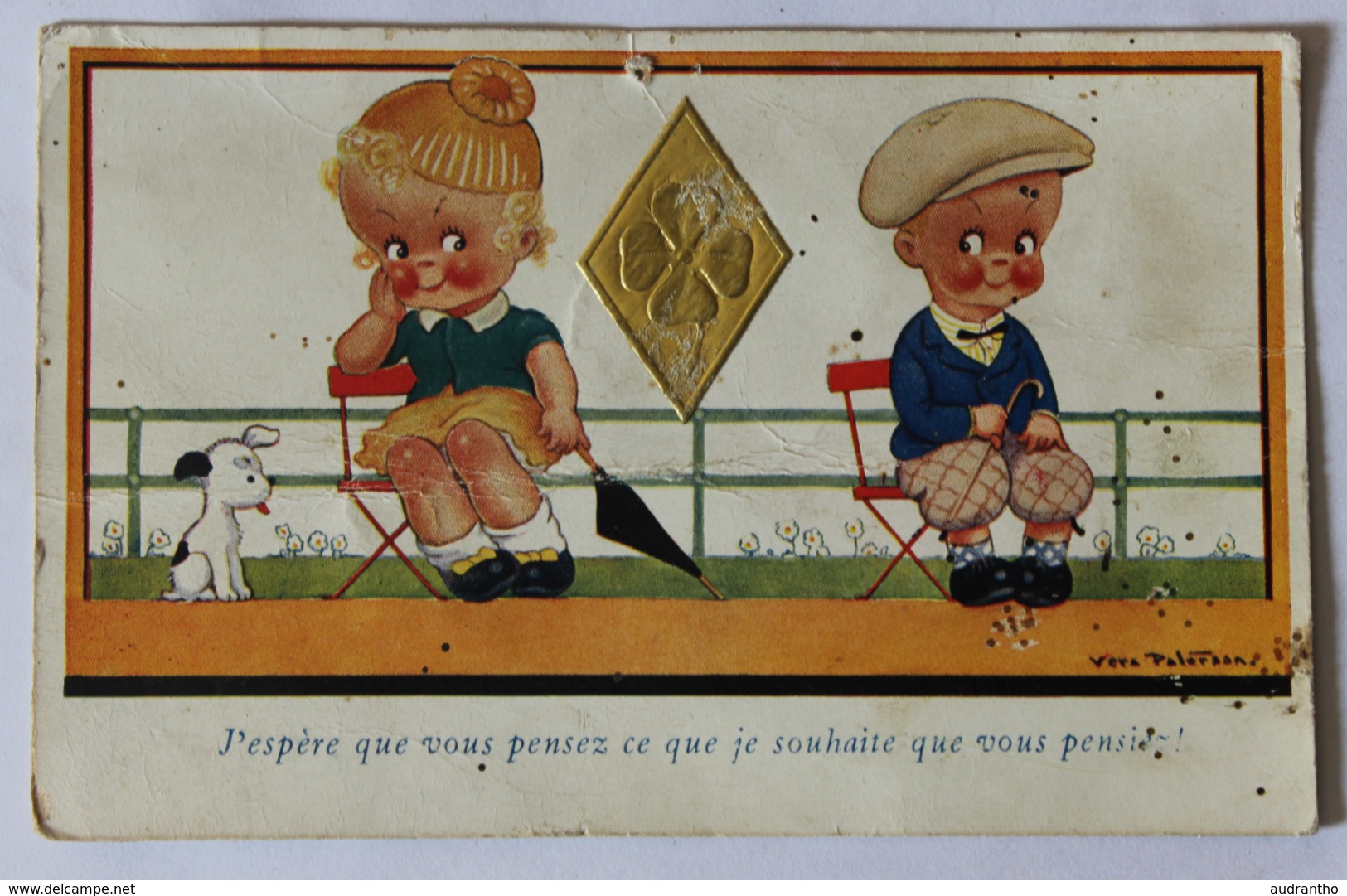 CPA Illustrateur Vera Paterson 2 Enfants Sur Un Banc - Paterson