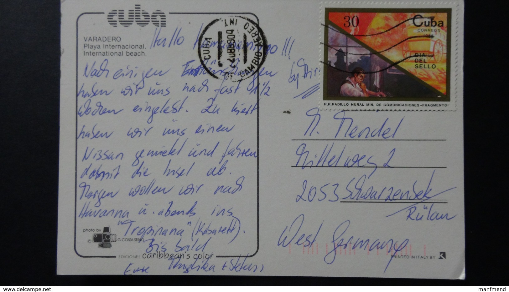 Cuba - 1988 - Mi:CU 3181, Sn:CU 3025, Yt:CU 2847 On Postcard - Look Scans - Briefe U. Dokumente