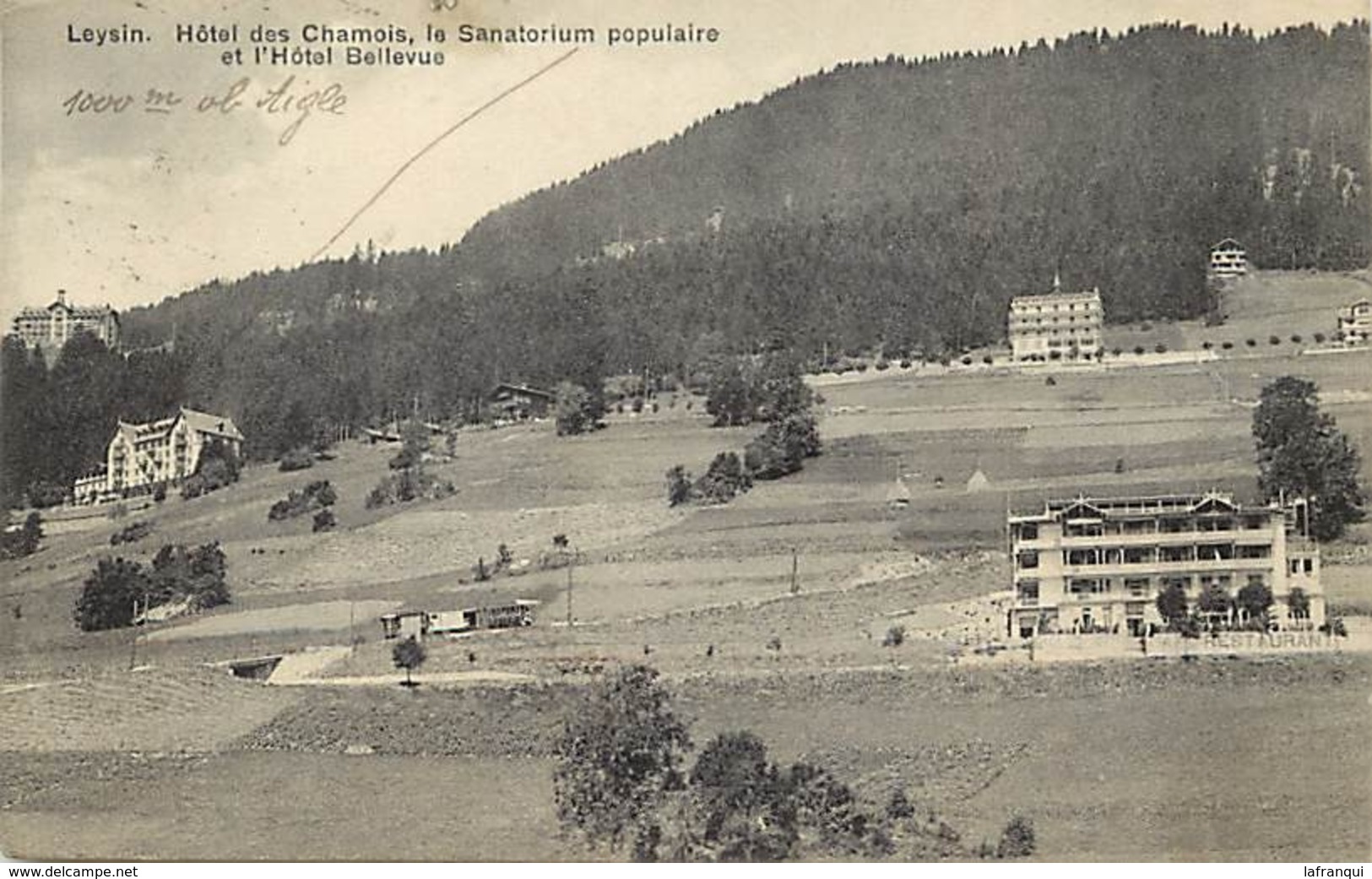 Pays Div -ref V145- Suisse - Leysin - Hotel Des Chamois , Le Sanatorium Populaire Et L Hotel Bellevue  - - Bellevue